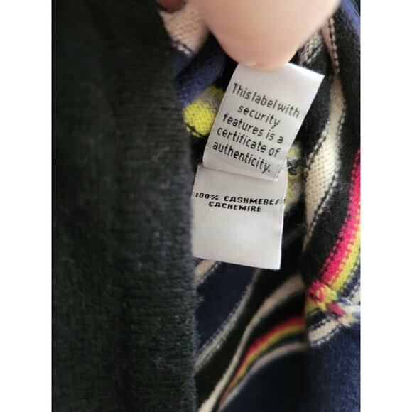 Diane von Furstenberg DVF Jolanta Black striped Cashmere sweater size Large - Picture 6 of 11